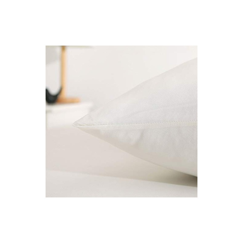 Lanest Housing Pillow Cases Queen, 2 Pack Ivory Microfiber Pillow