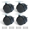 Dalyndar 2 Inch Furniture Caster Wheels 4pcs Swivel Plastic Rollers