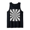 Starlight Beam With Dovetail Pattern Black On White Tank Top