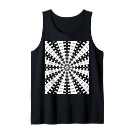 Starlight Beam With Dovetail Pattern Black On White Tank Top