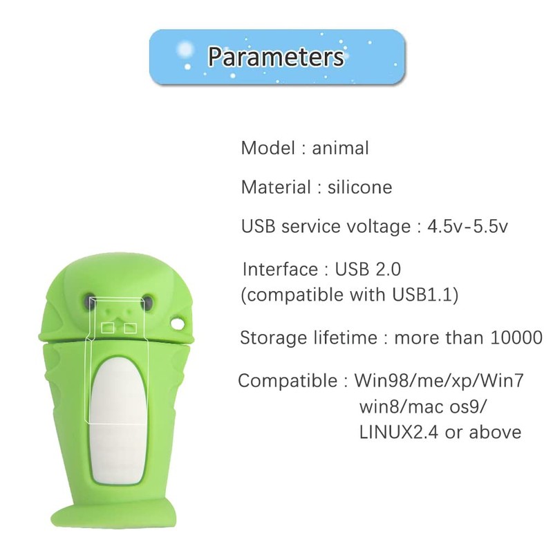Leizhan 5 x 8GB Cute Animals USB Flash Drive, Cartoon