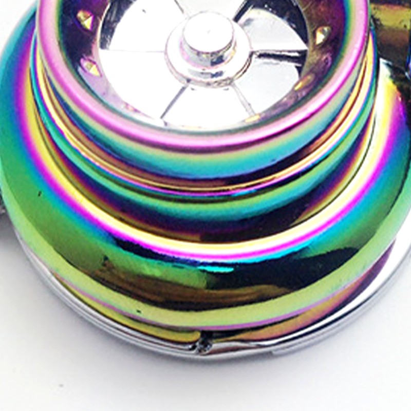 Metal Turbocharging Keychains LED Light Sound Colorful Zinc Alloy Turbine