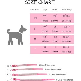 Bling Dog Collars for Small Dogs, Rhinestone Pet Collars, Pink Diamond Puppy Collar for XXS XS Small Medium Large Female Dogs Girl Cats,Pink S