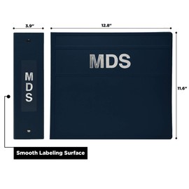 Carstens 4-Inch Heavy Duty 3-Ring Binder for Minimum Data Sets (MDS) – Side Opening, Navy Blue
