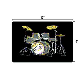 Abstract Drumset 12 X 8 Metal Tin Sign Décor Vintage Band Rock Drum Punk Pop Guitar Metal Country Music Instrument Musical Singer DJ Acoustic Studio Jazz Sing MS160