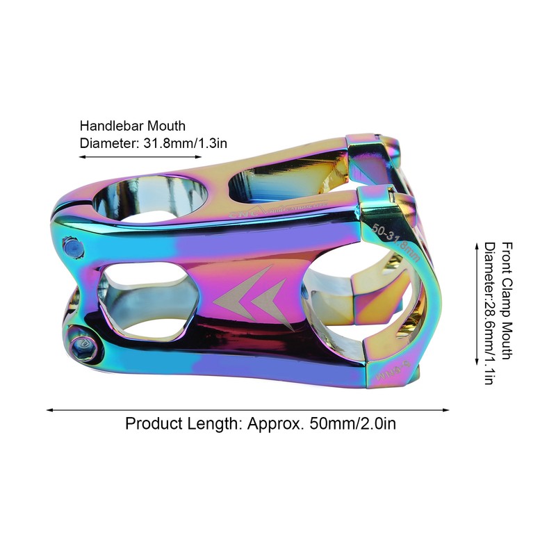 31.8x50MM Mountain Bike Handlebar Short Stem Riser Aluminum Alloy Bicycle