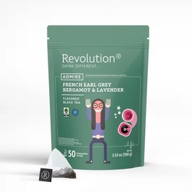 Revolution Tea - Earl Grey Tea with Bergamot and Lavender, 50 Pyramid Tea Bags, Fair Trade