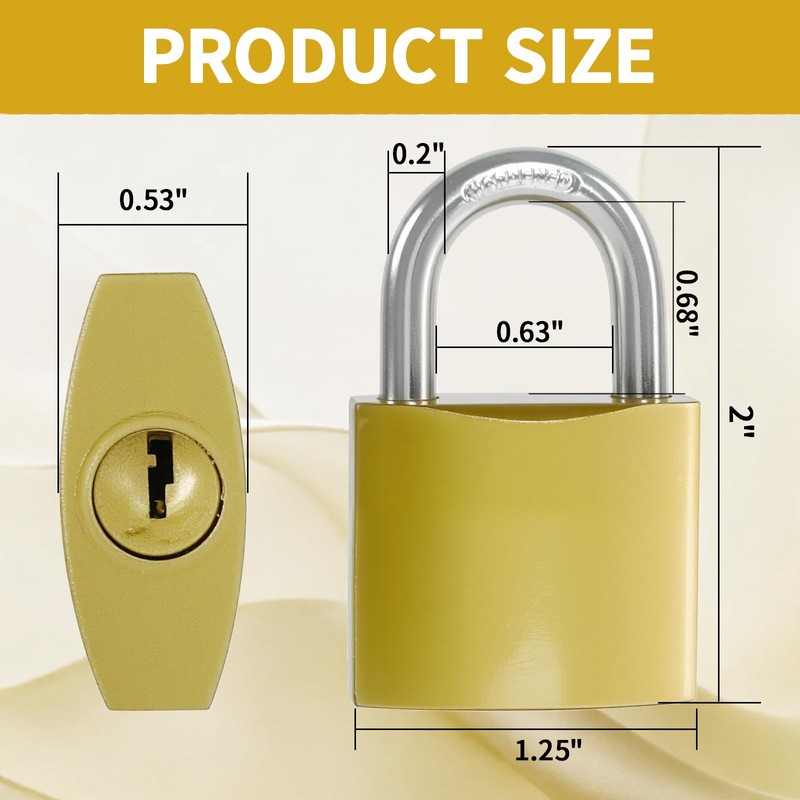 MCSDFN 2 Pack Keyed Padlocks, Small Locks with 3 Keys