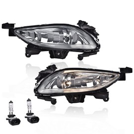 CHEDA Clear Front Bumper Driving Fog Lights Lamps Compatible with 2011 2012 2013 Hyundai Sonata LH RH(Smoky lens)