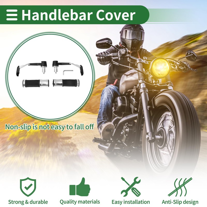 X AUTOHAUX 7/8" 22mm 15/16" 24mm Motorcycle Hand Grips Cover