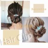 Allereya Crystal Pearl Wedding Hair Comb Barrette CZ Rhinestone Flower