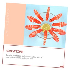 UPKOCH 2pcs Small-Sized Faux Red Prawn and Shrimp Model, Simulation Seafood Toy for Play Kitchen, Pretendset with Octopus Legs, PVC Artificial Prawns for Kids