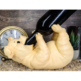 Ebros Pork Chops Pig Wine Holder Figurine Sculpture Kitchen Hosting Decor