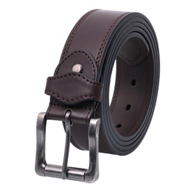 BelePala Men's Belts Leather Big and Tall Belts for Men Dress Jeans 36 to 82 IN, Charming Dark Brown, 47"(Waist: 40"-43")