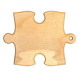 10x Wooden Jigsaw Craft Shapes Centre Piece 3mm Plywood Build Your own Puzzle(15 x 19.9cm,Hole Top Centre)