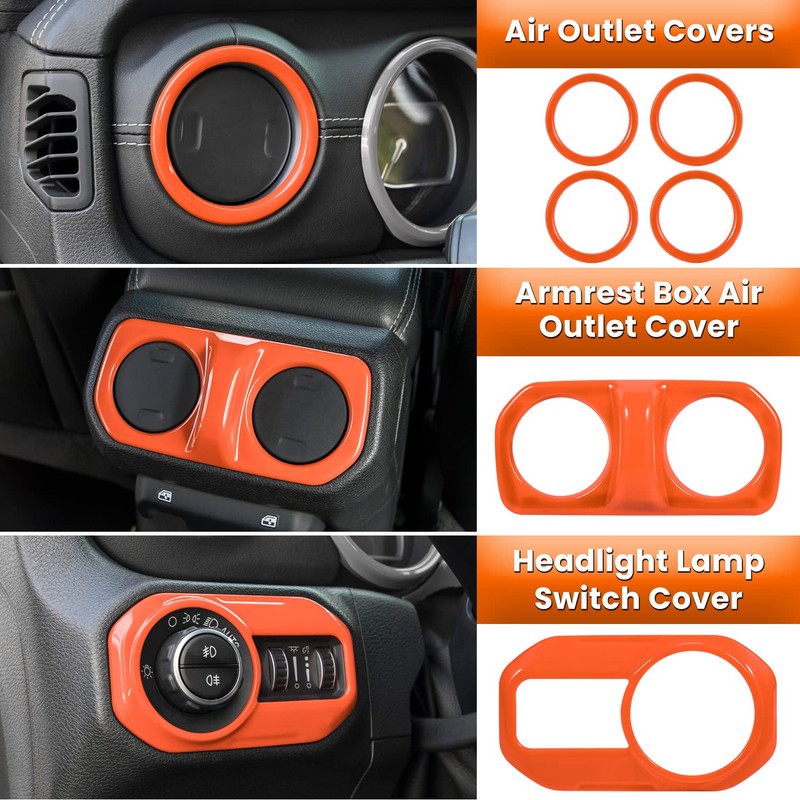23PCS Full Set Interior Decoration Trim Kit for Jeep Wrangler