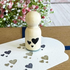 Mini Rubber Stamp Hearts, Ink Stamp for Cards Envelopes Scrapbook, Wooden Love Stamp, DIY Tags Crafts, Wedding Crafts