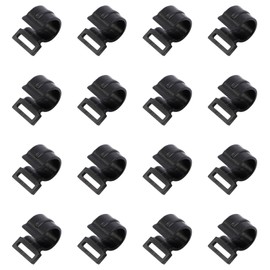 20 Pcs Tent Pole Clips, Plastic C Clamps for Tent Cover Fasteners, Black, Inner diameter 16 mm