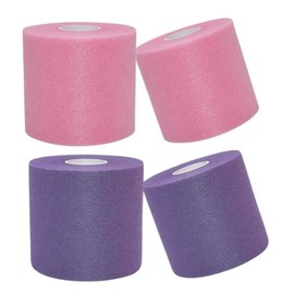 LiveOn, 4 Pack Prewrap, Total 88yds, Athletic Tape, Soccer, Hairband, Athletic Wrap, Non Adhesive, Protect Ankles, Wrists, Hands, Knees, Breathable Elastic Foam, 2.4in x 22yd (Pink and Purple)