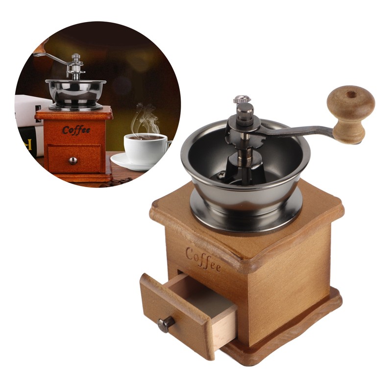 Manual Bean Grinder Household Mini Retro Style Coffee Milling Machine