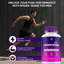 Spider Sense (5 Pack) Spider Sense for Men Capsules - SpiderSense Overall Health and Energy