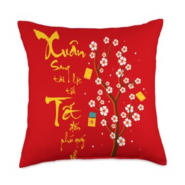 Li Xi Me Please Vietnamese Tet Lunar New Year 2024 Xuan Tet Throw Pillow