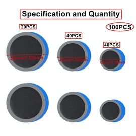 HUAZIZ Tyre Repair Patches, Pack of 100 32 mm/42 mm/58 mm Car Round Natural Rubber Tyre Puncture Repair Cold Patches Tubeless Patches Car Bicycle Tyre Repair Patches