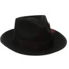 Scala Classico Men's Wool Felt Snap Brim Fedora, Black, Large