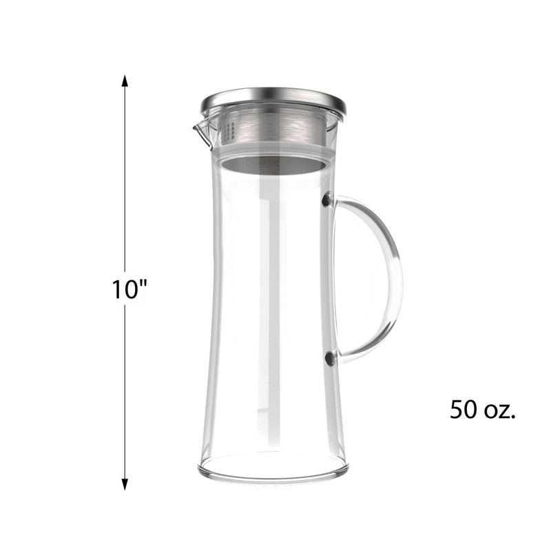 Classic Cuisine Glass Pitcher, 50 oz, Clear