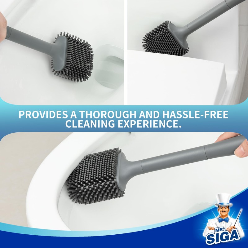 MR.SIGA Wall Mounted Toilet Brush and Holder Set for Bathroom