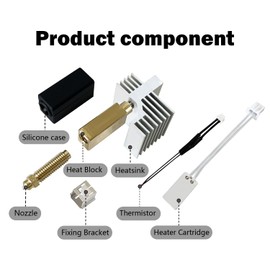 HzdaDeve 0.6MM Ceramic Hotend for Centauri Carbon Print Head Extruder Kit Hot End Heat Sink Hardened Steel Brass Nozzle with Extra 2PK Silicone Cover and 2PK Nozzle Brushes for Elegoo Centauri