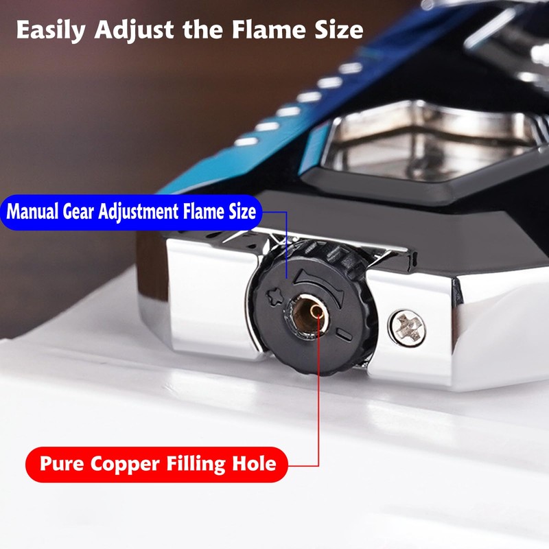 Torch Lighter, Cool Dual Flame Lighter Fashion Design, Refillable Butane