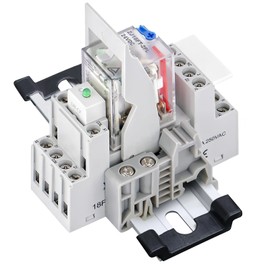 ZJWZJH 10Amp 24V Relay Din Rail Power Relay 8 Pin 24V DC, DPDT 2NO 2NC with Test Button with Socket Base, LED Indicator, DIN Rail, LED Moudle
