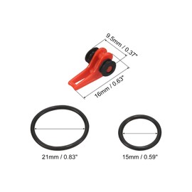 PATIKIL Fishing Hook Keeper, 10 Pack Plastic Fish Lure Bait Holder Accessories with 2 Size Rubber Rings for Fishing Rod Pole, Red
