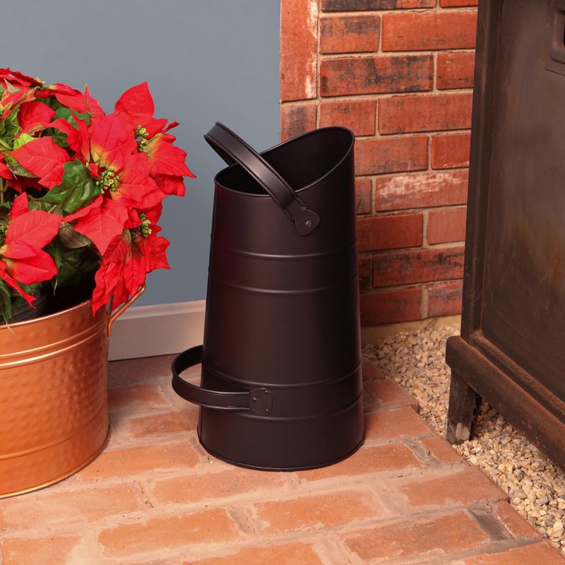 Minuteman International Black Pellet Scuttle w/Handle