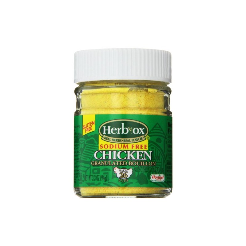 Herbox Granular Sodium Free Chicken Bouillon, 3.3 Ounce (Pack of