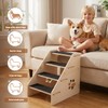 Dog Stairs Ramp, Wooden 4-Step Dog Ramp for Small/Medium/Older Dogs