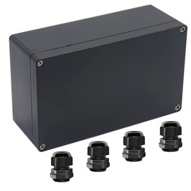 Otdorpatio Junction Box IP65 Waterproof ABS Plastic Electrical Project Case Power Junction Boxes, Project Box with 4 PCS M16 Cable Glands 7.87 x4.72 x2.95 inch (200x120x75 mm)