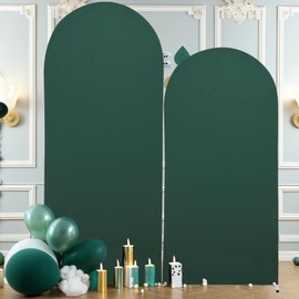 7.2FT Hunter Green Arch Cover - Spandex Fitted Wedding Arch Stand Covers Round Top Chiara Arch Backdrop Cover for Birthday Party Banquet Photo Background Decoration