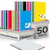 Rosmonde 50 Pack, 1 Subject Spiral Notebook College Ruled Bulk,
