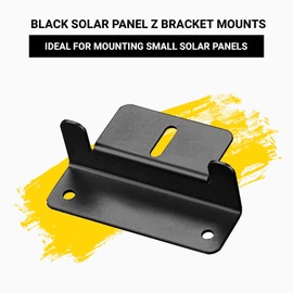 Spartan Power Black Solar Panel Z Bracket Mount - Lightweight Anodized Aluminum Mounting Brackets for RVs, Trailers, Vans, Campers, Boats, Walls, Roof - Set of 4