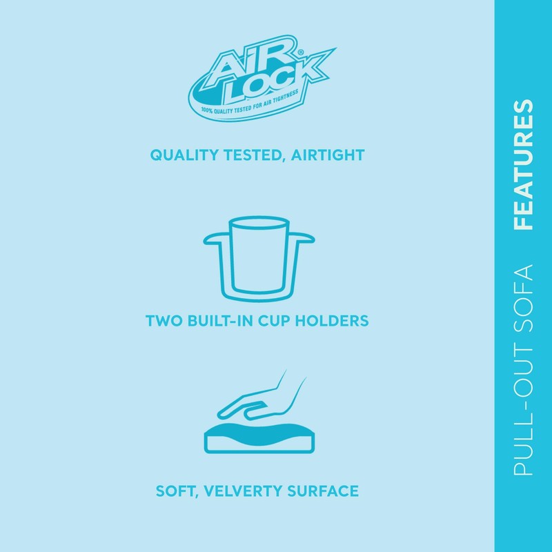 Intex Inflatable Pull-Out Sofa: Velvety Surface, 2-in-1 Valve, Cupholder, 46"