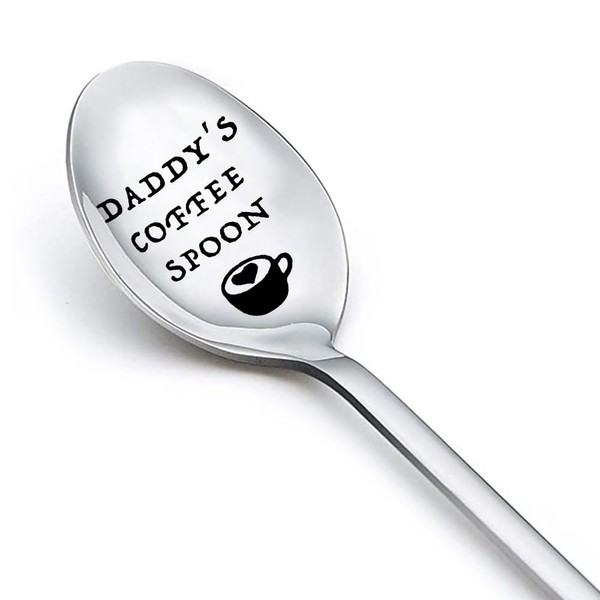 Funny Coffee Spoon Gift for Dad Fathers Day Gift for Men Daddy Birthday Gift for Mens Stocking Stuffers for Father in Law Gift Ideas Unique Gifts for Coffee Lovers New Year Gifts for Him