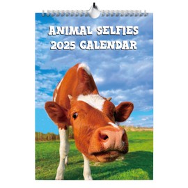 Funny Calendar 2025, Funny Animal Selfies Calendar 2025, Novelty 2025 Calendar Month to View, Secret Santa Gifts for Men Women, A4 Weird Animal Wall Calendar Planner