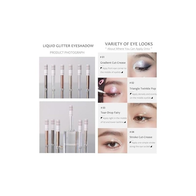 SUSIKEKI Set de Delineador de Ojos Líquido Con Purpurina para