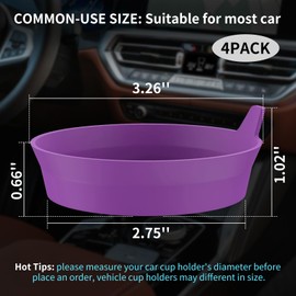 ME.FAN Car Cup Coasters [4 Pack] Silicone Cars Coasters - Universal Non-Slip Recessed Interior Accessories - Cup Holder Inserts Deep Purple