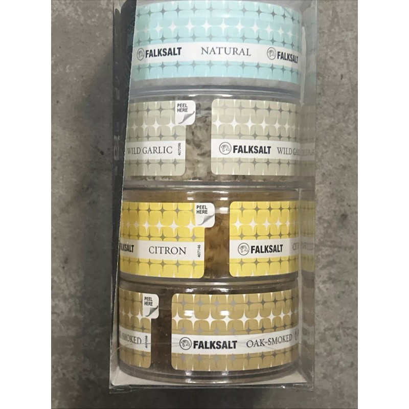 Falksalt Sea Salt Collection 4 pc Natural Oak Smoked Citron