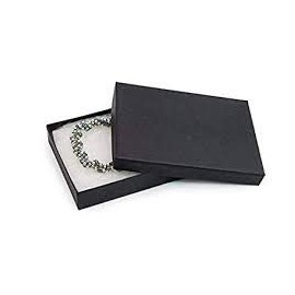 RJ Displays 25 Pack Cotton Filled Matte Black Color Jewelry Bracelet, Watch, Large Necklace, Jewelry Set, Belt Buckle, Coin Set Display and Packaging Box Size-5 3/8" x 3 7/8" x 1" inches #53