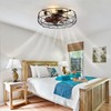 LEDIARY 20" Caged Ceiling Fans with Lights and Remote, Flush