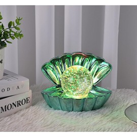 Sea Shell Lamp Pearl Metallic Mint Night Mood Light Clam LED Colour Changing